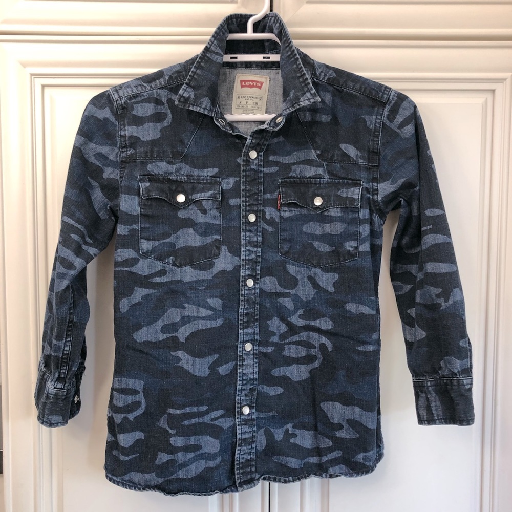 Levi’s boys camouflage l/s denim shirt
